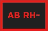 Эмблема на липучке группа крови AB RH- черный красный 50X80мм Эмблема на липучке группа крови AB RH- черный красный 50X80мм